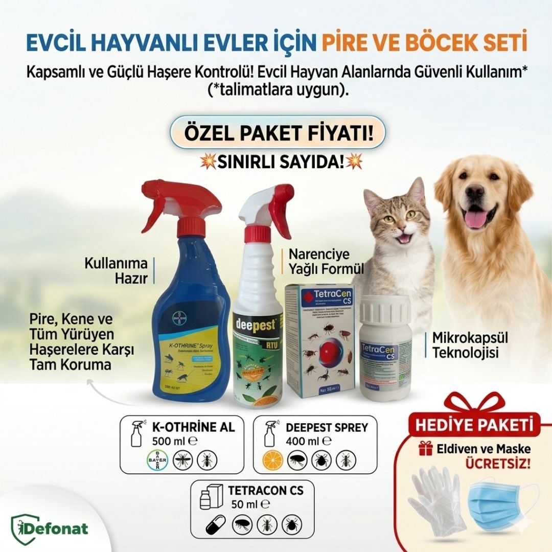 Evcil Hayvanlı Evler İçin Pire ve Böcek Seti