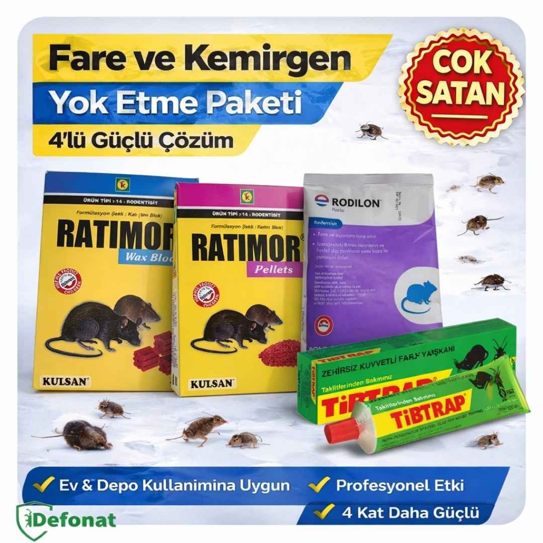 Fare ve Kemirgen Yok Etme Paketi – 4’lü Güçlü Çözüm