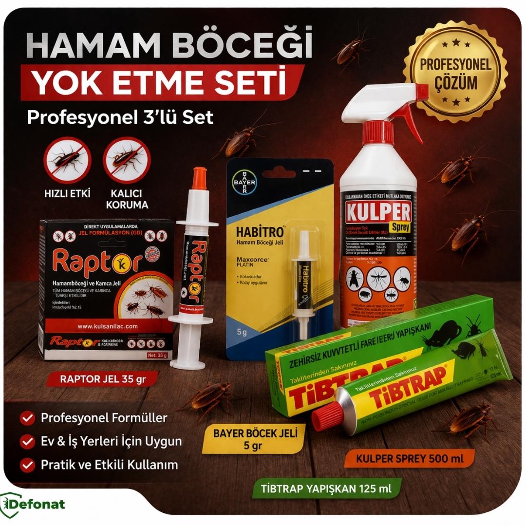 Hamam Böceği Yok Etme Seti – Profesyonel 3’lü Set