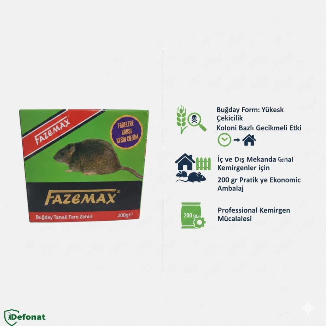 Fazemax Buğday Fare ve Kemirgen Yemi – 200 gr - Defonat