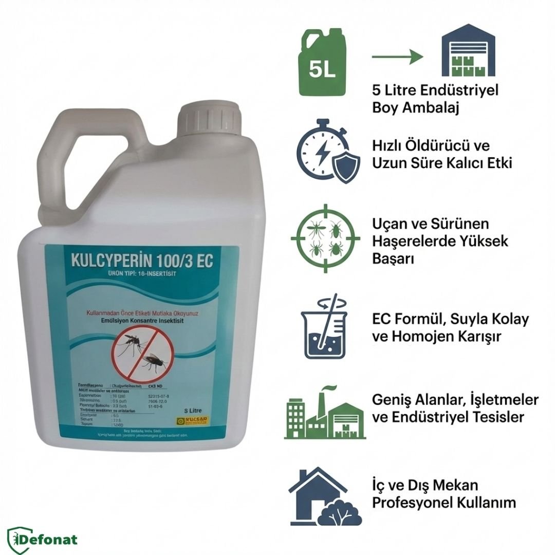 Kulcyperin 100/3 EC Endüstriyel Haşere İlacı – 5 Litre - Defonat