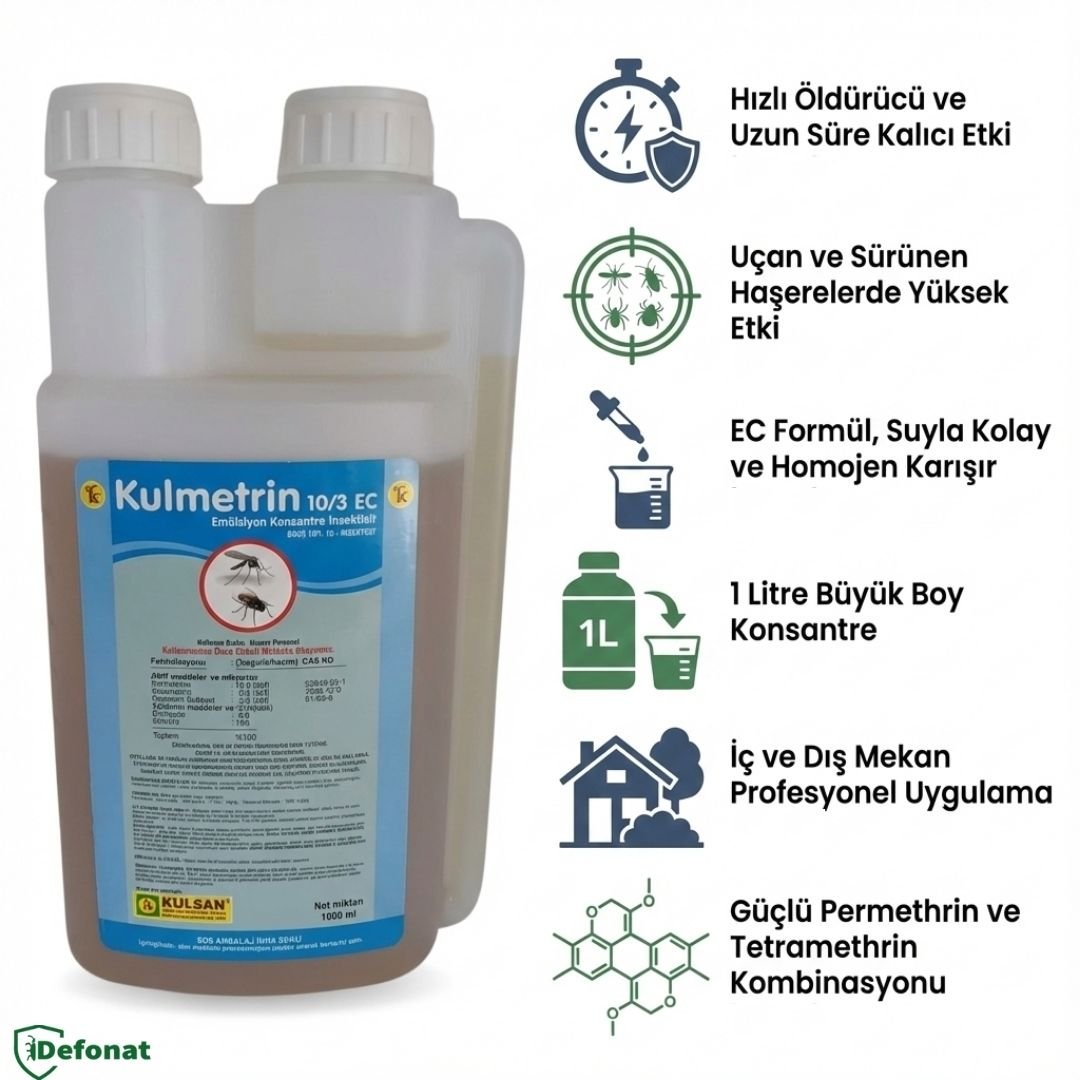 Kulmetrin 10/3 EC Profesyonel Haşere İlacı – 1 Litre - Defonat