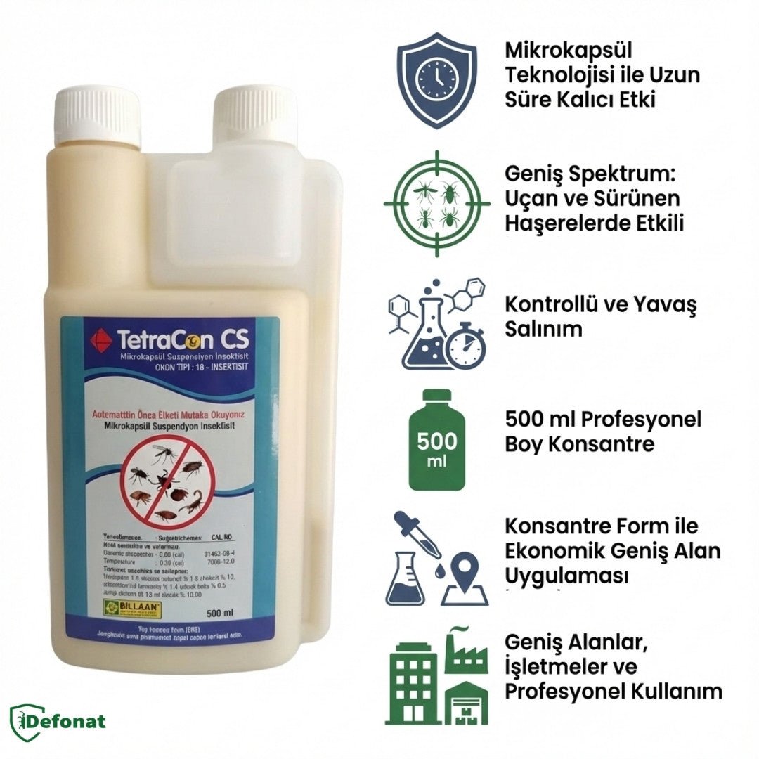 Tetracon CS Haşere İlacı – 500 ml (Mikrokapsül Uzun Süre Etkili) - Defonat