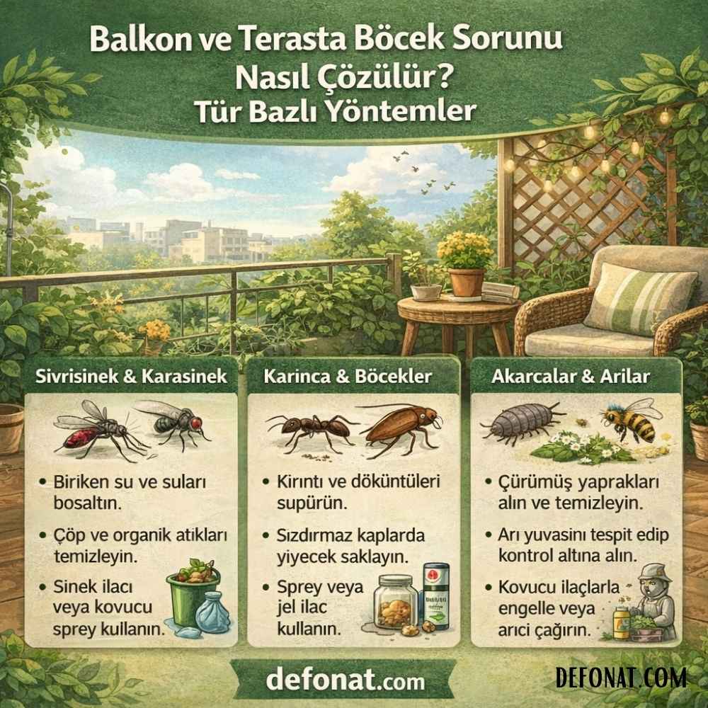 Balkon ve Terasta Böcek Sorunu Nasıl Çözülür? Tür Bazlı Yöntemler