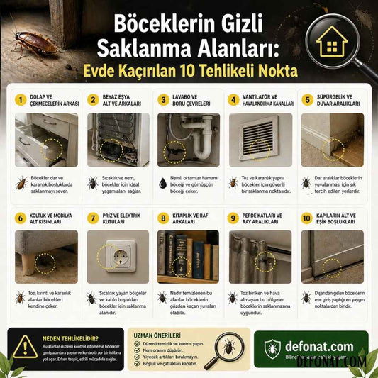 Böceklerin Gizli Saklanma Alanları: Evde Kaçırılan 10 Tehlikeli Nokta