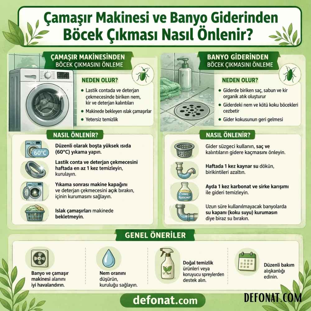 Çamaşır Makinesi ve Banyo Giderinden Böcek Çıkması Nasıl Önlenir?