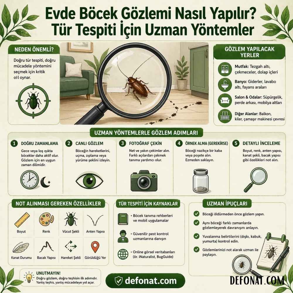 Evde Böcek Gözlemi Nasıl Yapılır? Tür Tespiti İçin Uzman Yöntemler