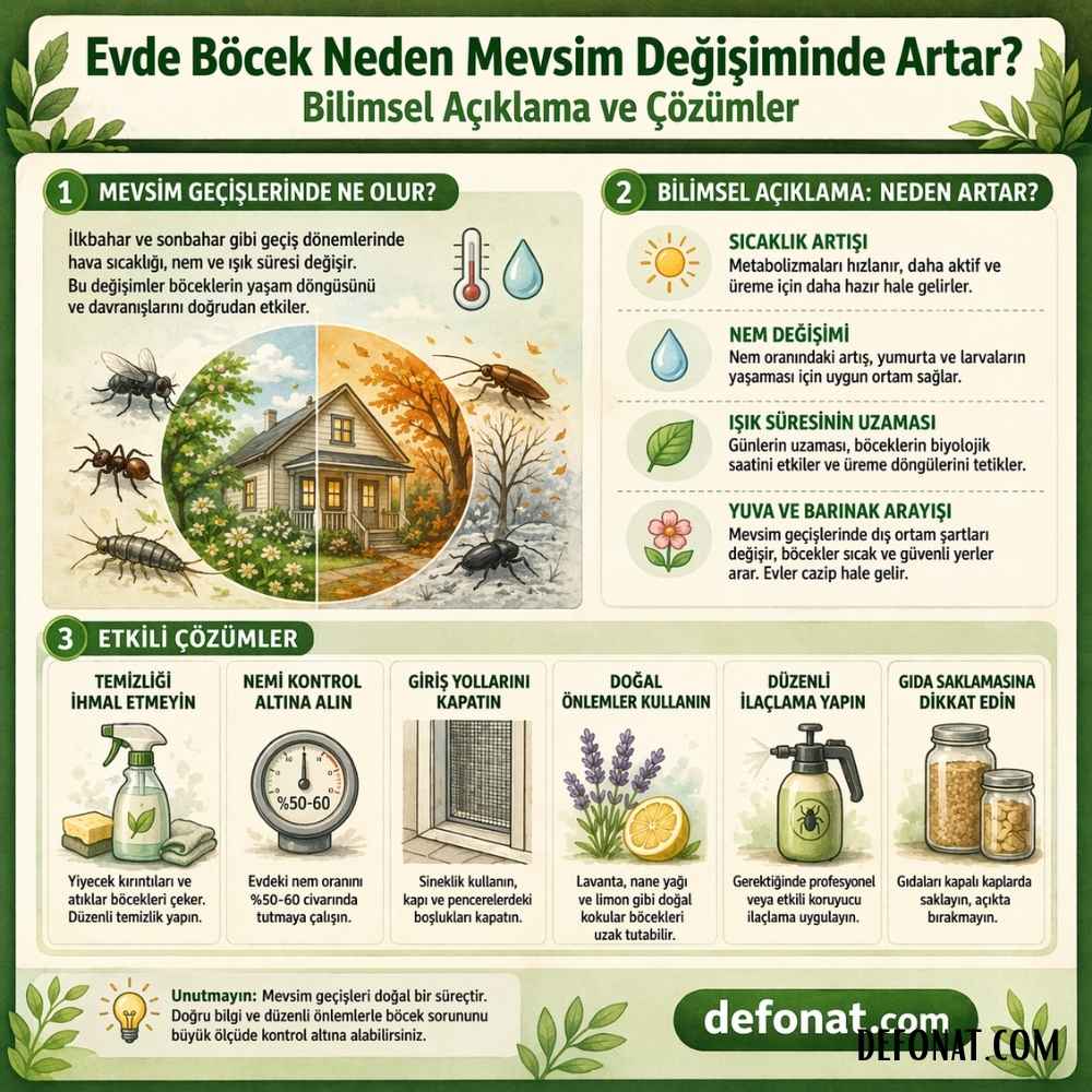 Evde Böcek Neden Mevsim Değişiminde Artar? Bilimsel Açıklama ve Çözümler