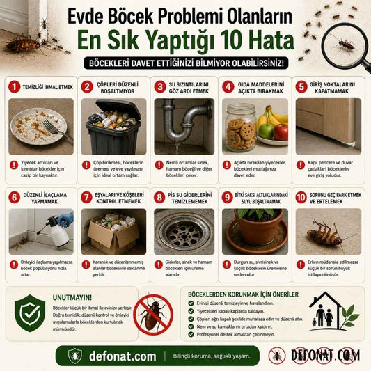 Evde Böcek Problemi Olanların En Sık Yaptığı 10 Hata