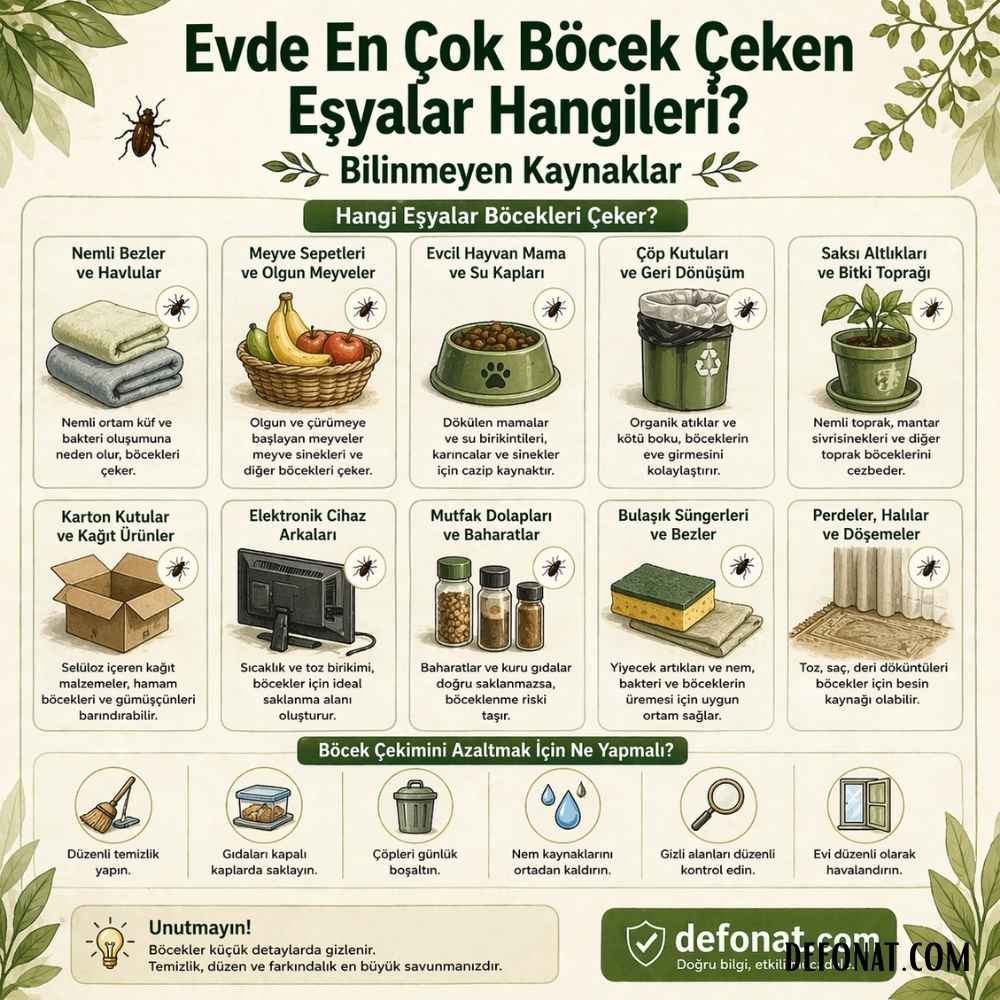 Evde En Çok Böcek Çeken Eşyalar Hangileri? Bilinmeyen Kaynaklar