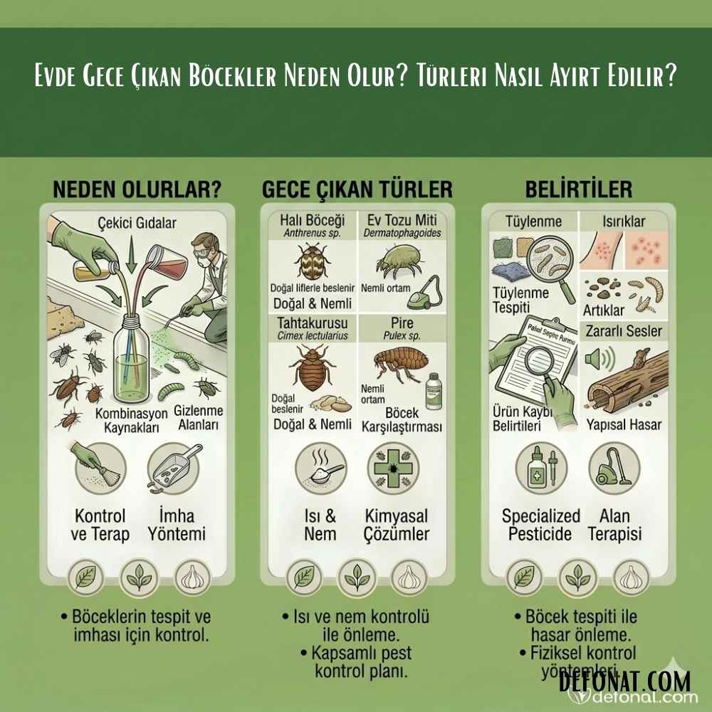 Evde Gece Çıkan Böcekler Neden Olur? Türleri Nasıl Ayırt Edilir?