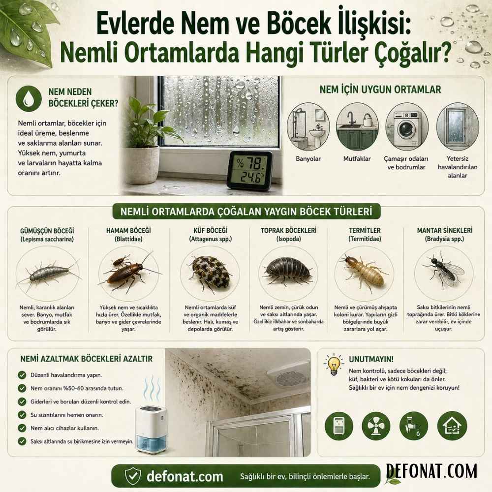 Evlerde Nem ve Böcek İlişkisi: Nemli Ortamlarda Hangi Türler Çoğalır?