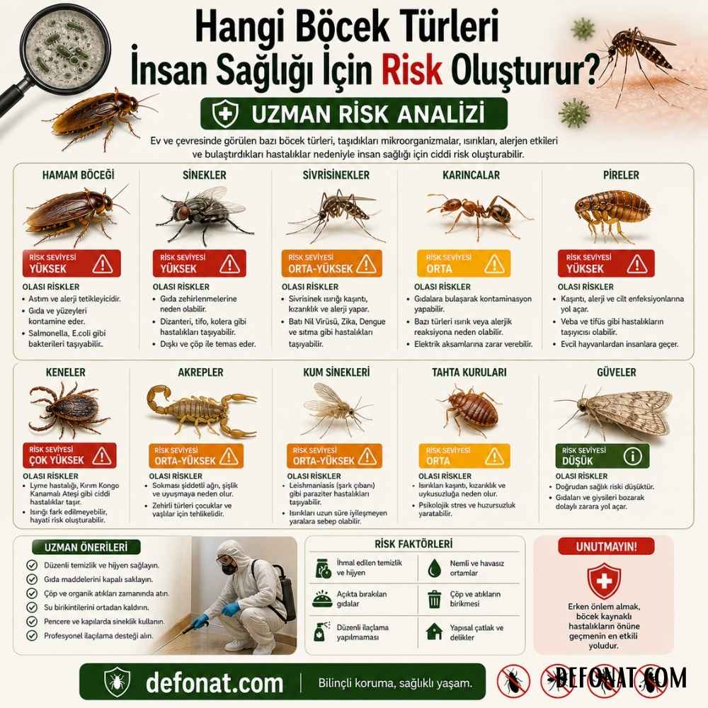 Hangi Böcek Türleri İnsan Sağlığı İçin Risk Oluşturur? Uzman Risk Analizi