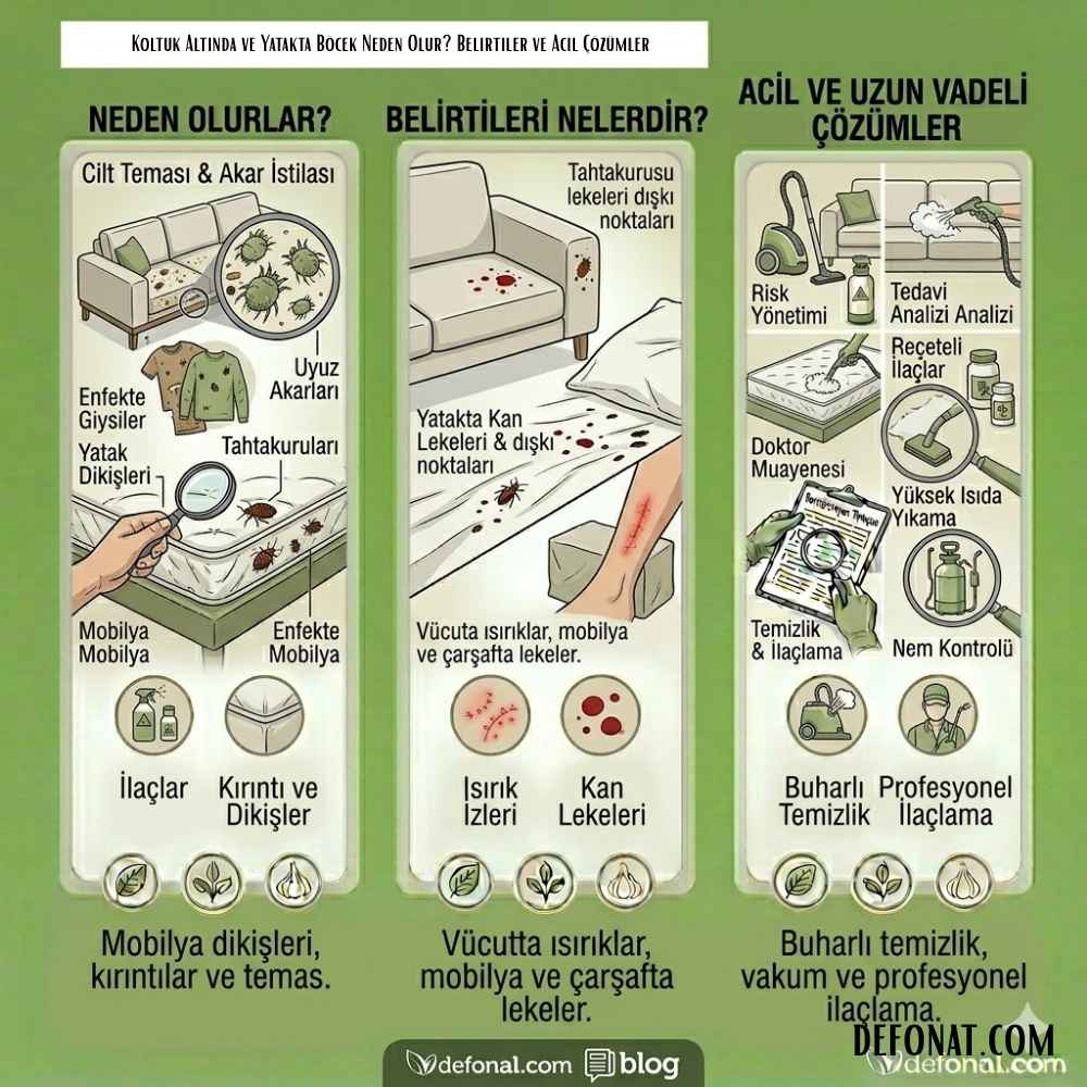 Koltuk Altında ve Yatakta Böcek Neden Olur? Belirtiler ve Acil Çözümler
