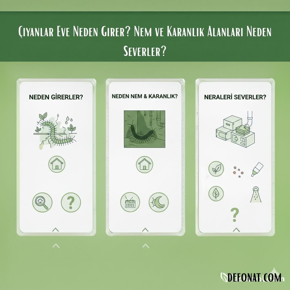 Çıyanlar Eve Neden Girer? Nem ve Karanlık Alanları Neden Severler? - Defonat