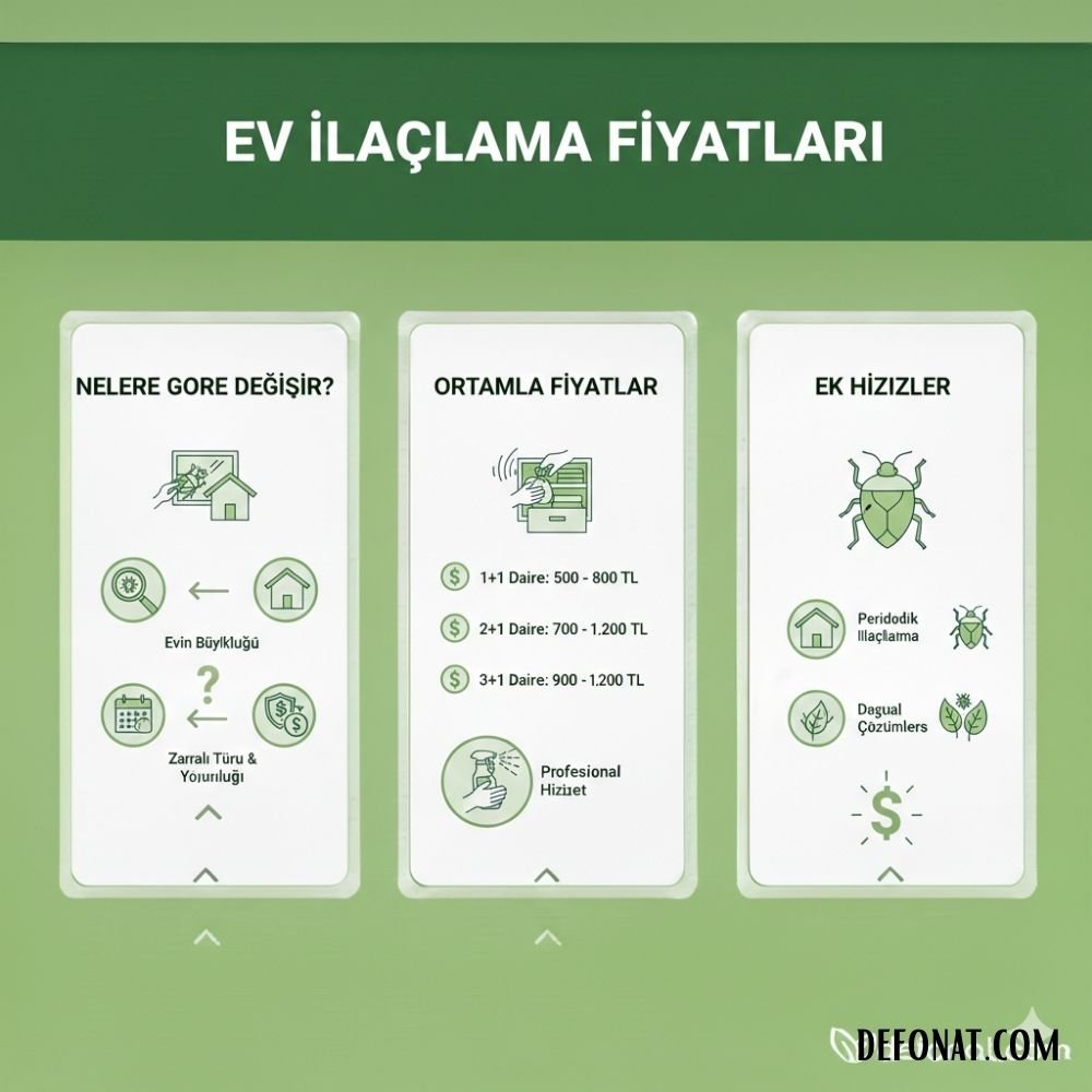 Ev İlaçlama Fiyatları 2026 - Defonat