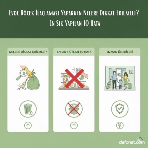 Evde Böcek İlaçlaması Yaparken Nelere Dikkat Edilmeli? En Sık Yapılan 10 Hata - Defonat