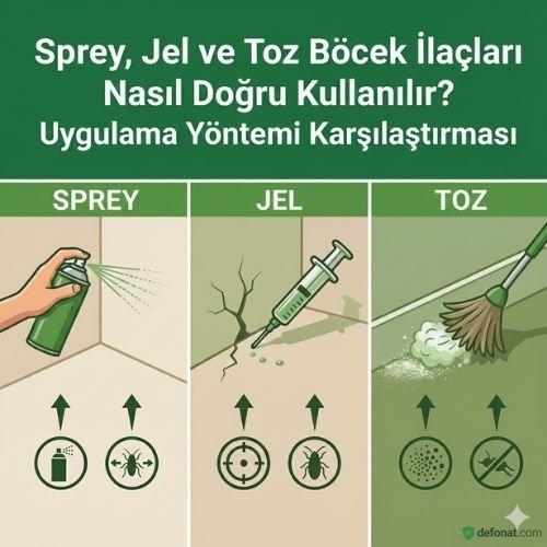Sprey, Jel ve Toz Böcek İlaçları Nasıl Doğru Kullanılır? Uygulama Yöntemi Karşılaştırması - Defonat