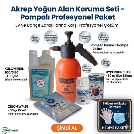 Akrep Yoğun Alan Koruma Seti – Pompalı Profesyonel Paket