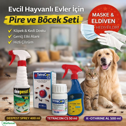 Evcil Hayvanlı Evler İçin Pire ve Böcek Seti