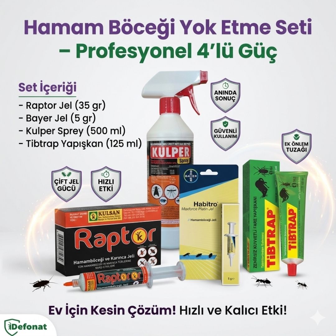 Hamam Böceği Yok Etme Seti – Profesyonel 3’lü Set