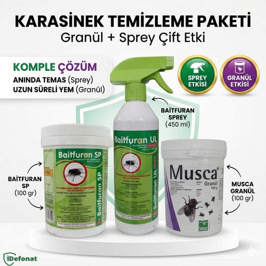 Karasinek Temizleme Paketi – Granül + Sprey Çift Etki