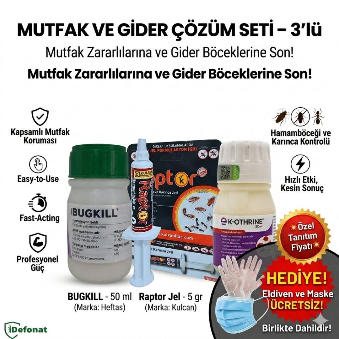 Mutfak ve Gider Çözüm Seti – 3’lü