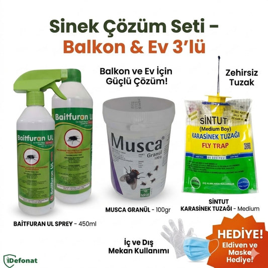Sinek Çözüm Seti – Balkon & Ev 3’lü