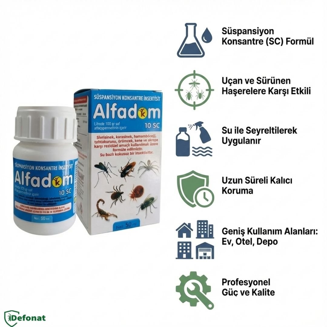 Alfadom 10 SC Süspansiyon Konsantre Haşere İlacı – 50 ml - Defonat