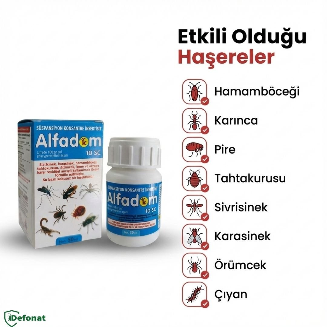 Alfadom 10 SC Süspansiyon Konsantre Haşere İlacı – 50 ml - Defonat