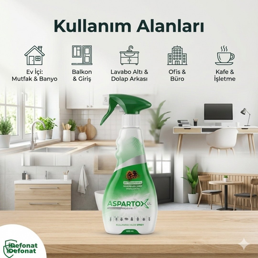 Aspartox Haşere Öldürücü Sprey – 400 ml (Hazır Kullanım) - Defonat