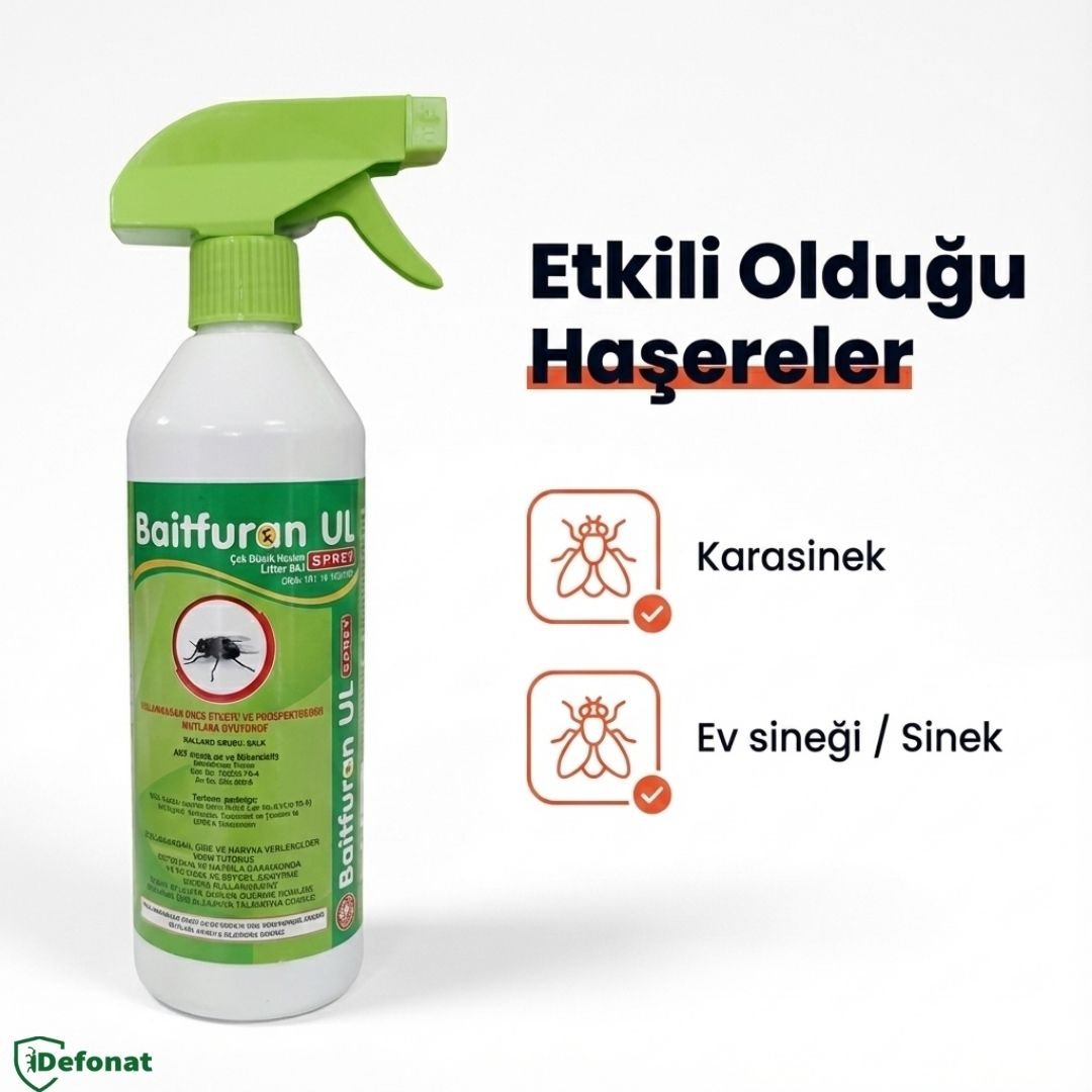 Baitfuran Sprey Hazır Kullanım Karasinek İlacı 450 ml - Defonat