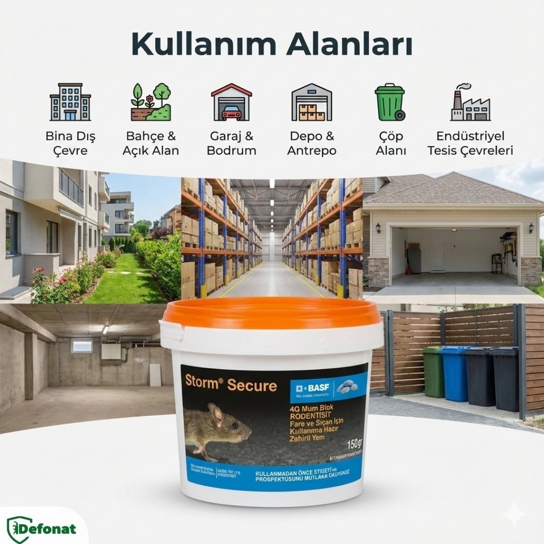 BASF Storm Secure Fare ve Kemirgen Yemi – 150 gr (Wax Block) - Defonat