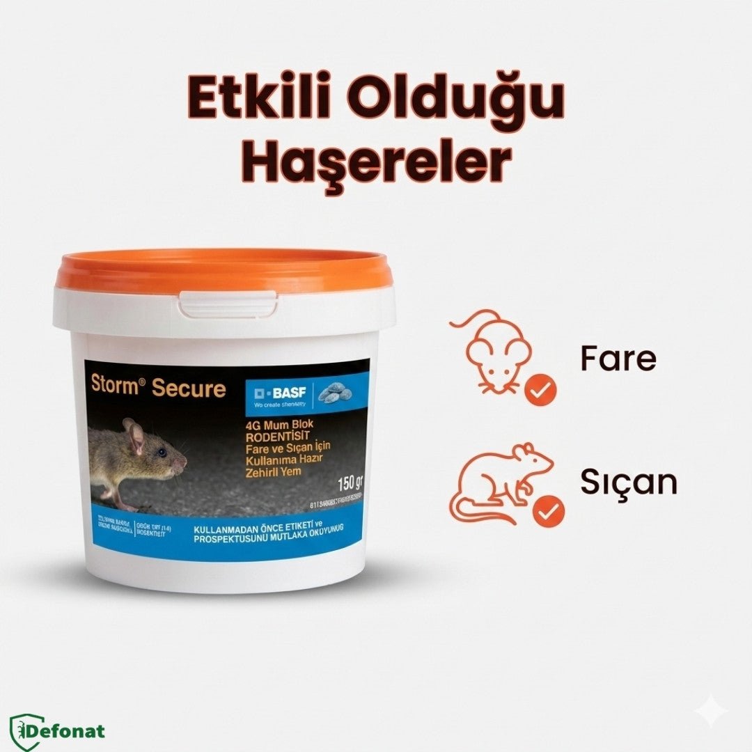 BASF Storm Secure Fare ve Kemirgen Yemi – 150 gr (Wax Block) - Defonat