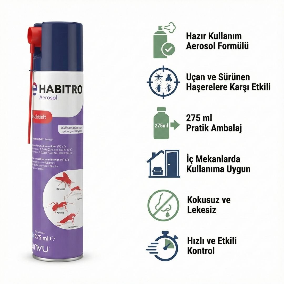 Bayer HABITRO Aerosel – 275 ml Haşere Öldürücü Sprey - Defonat