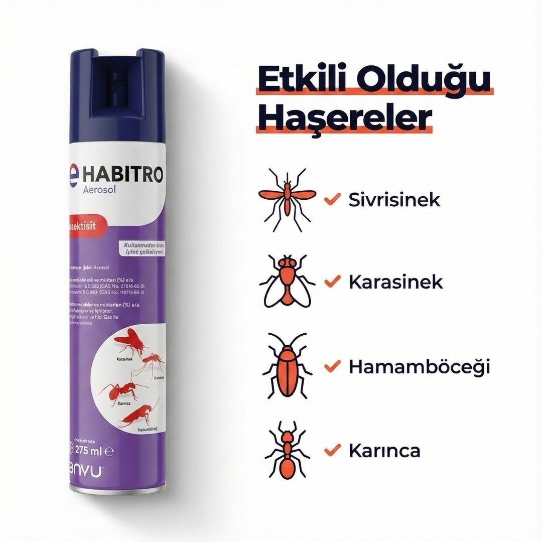 Bayer HABITRO Aerosel – 275 ml Haşere Öldürücü Sprey - Defonat