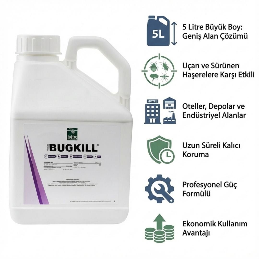 BugKill Çok Amaçlı Haşere Öldürücü – 5 Litre Endüstriyel Boy - Defonat