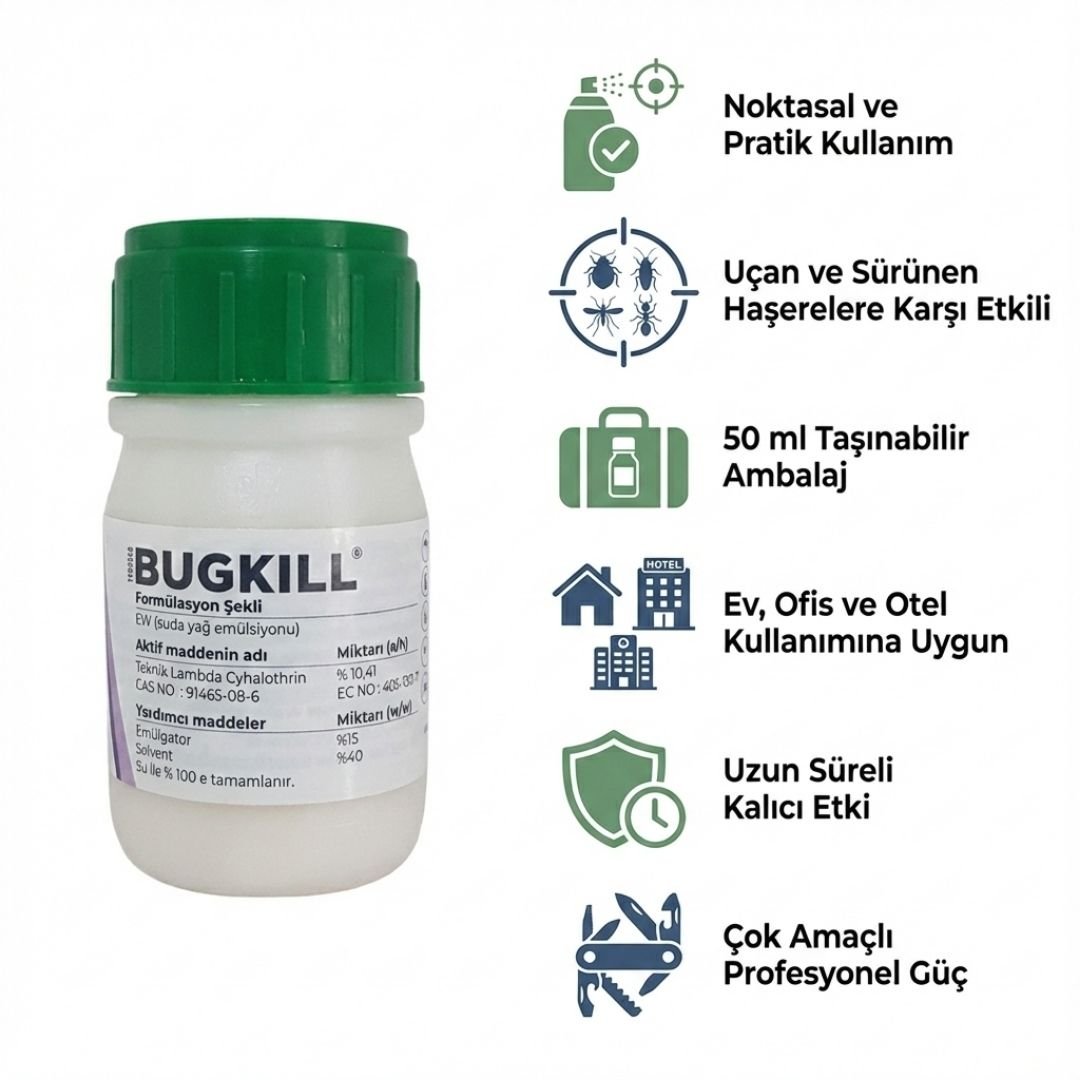 BugKill Çok Amaçlı Haşere Öldürücü – 50 ml - Defonat