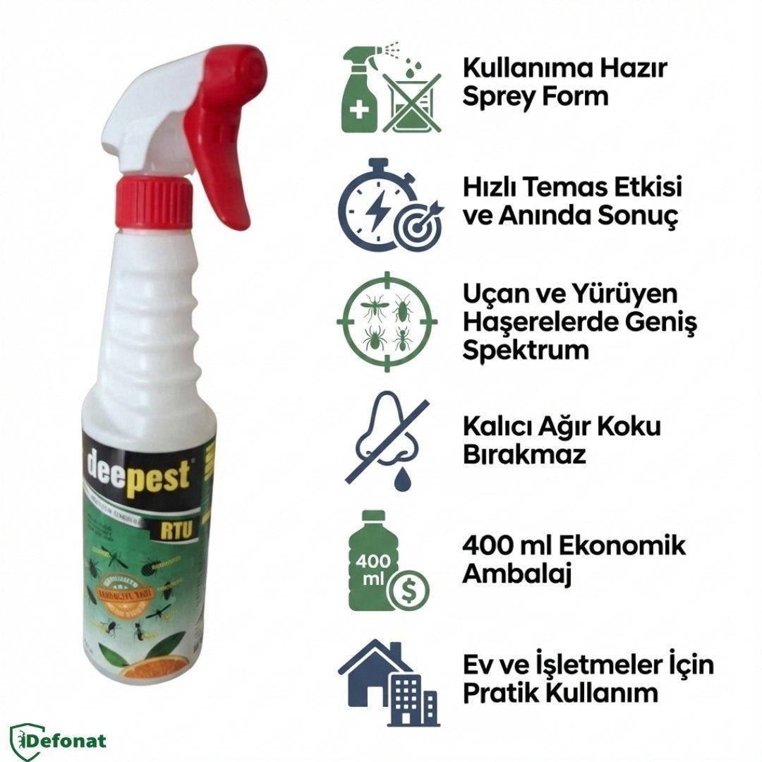 Deepest Sprey 400 ml – Uçan ve Yürüyen Haşerelere Karşı Etkili Sprey - Defonat
