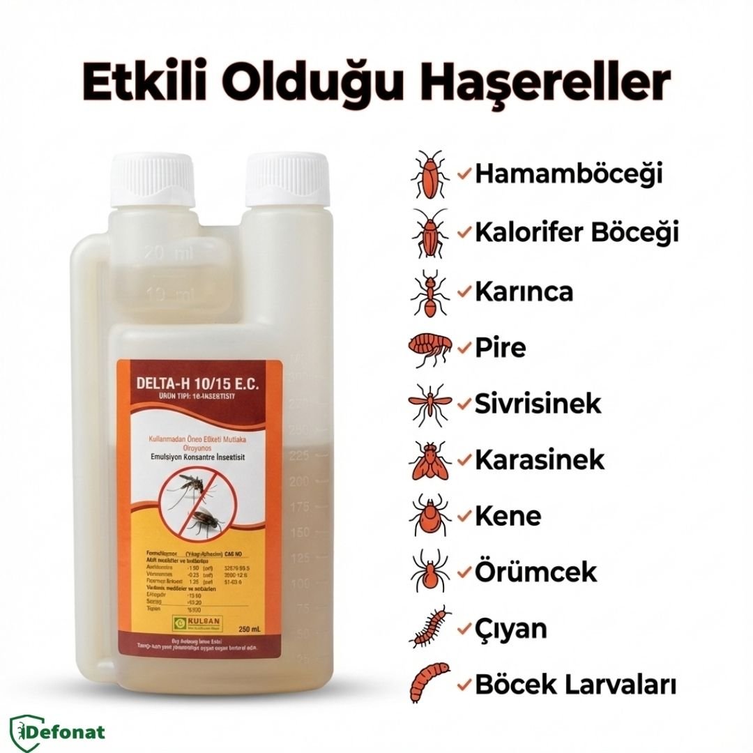 Delta H 10/15 EC Profesyonel Haşere İlacı – 250 ml - Defonat