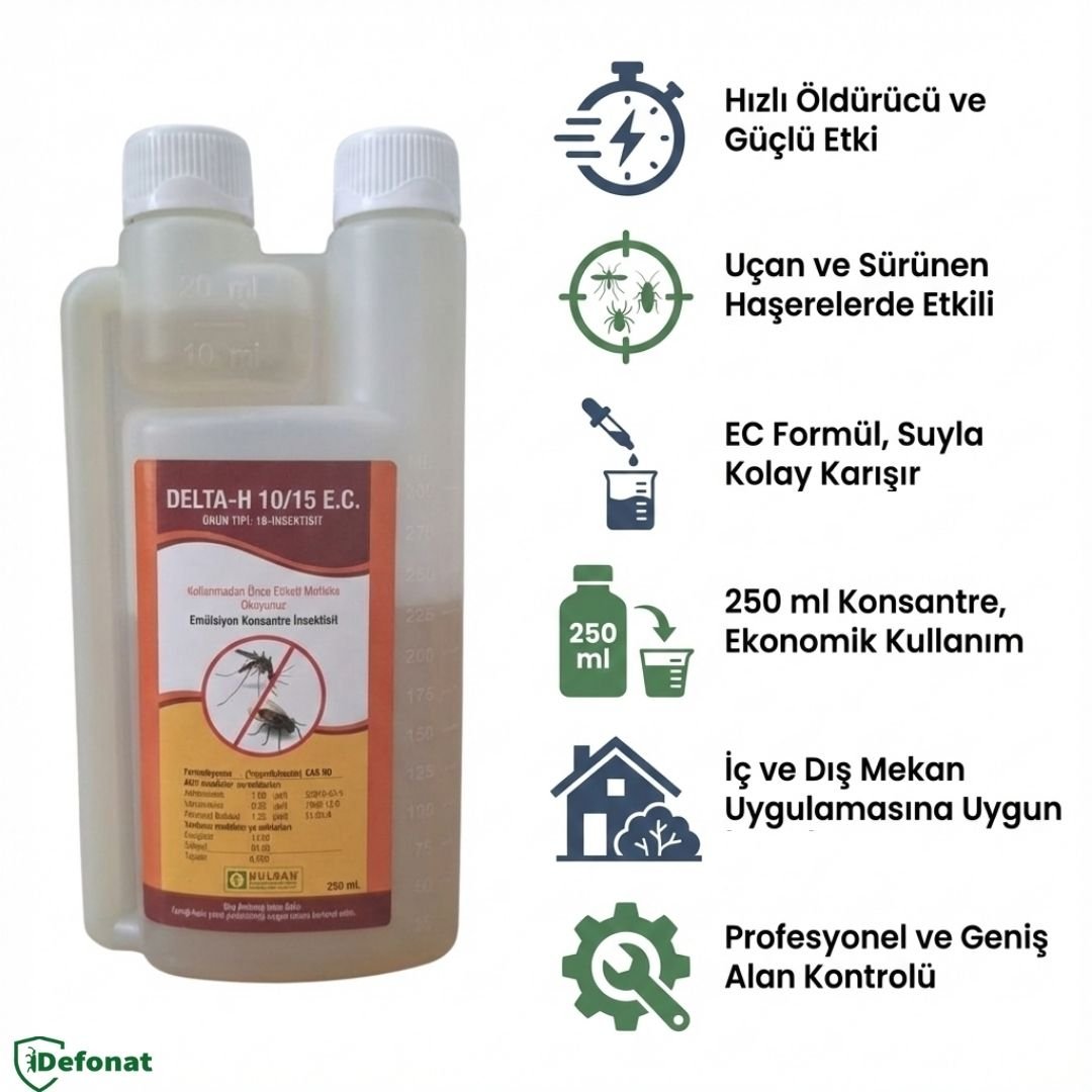 Delta H 10/15 EC Profesyonel Haşere İlacı – 250 ml - Defonat