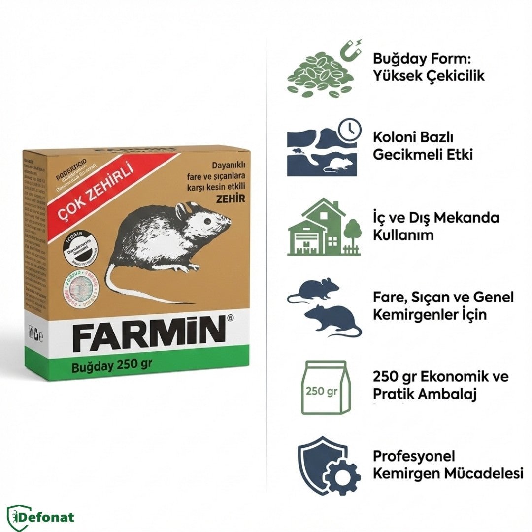 Farmin Buğday Fare ve Kemirgen Yemi – 250 gr - Defonat