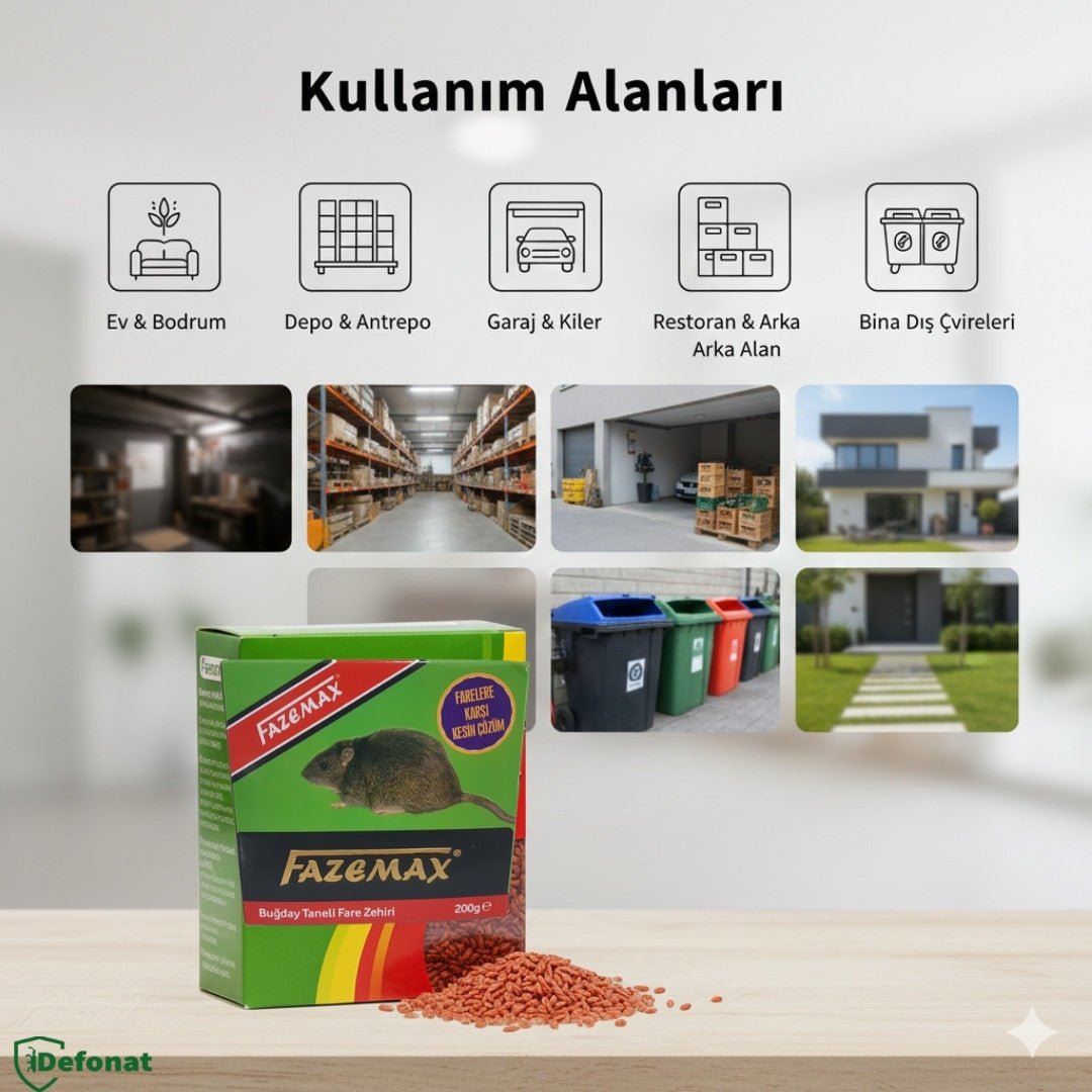 Fazemax Buğday Fare ve Kemirgen Yemi – 200 gr - Defonat