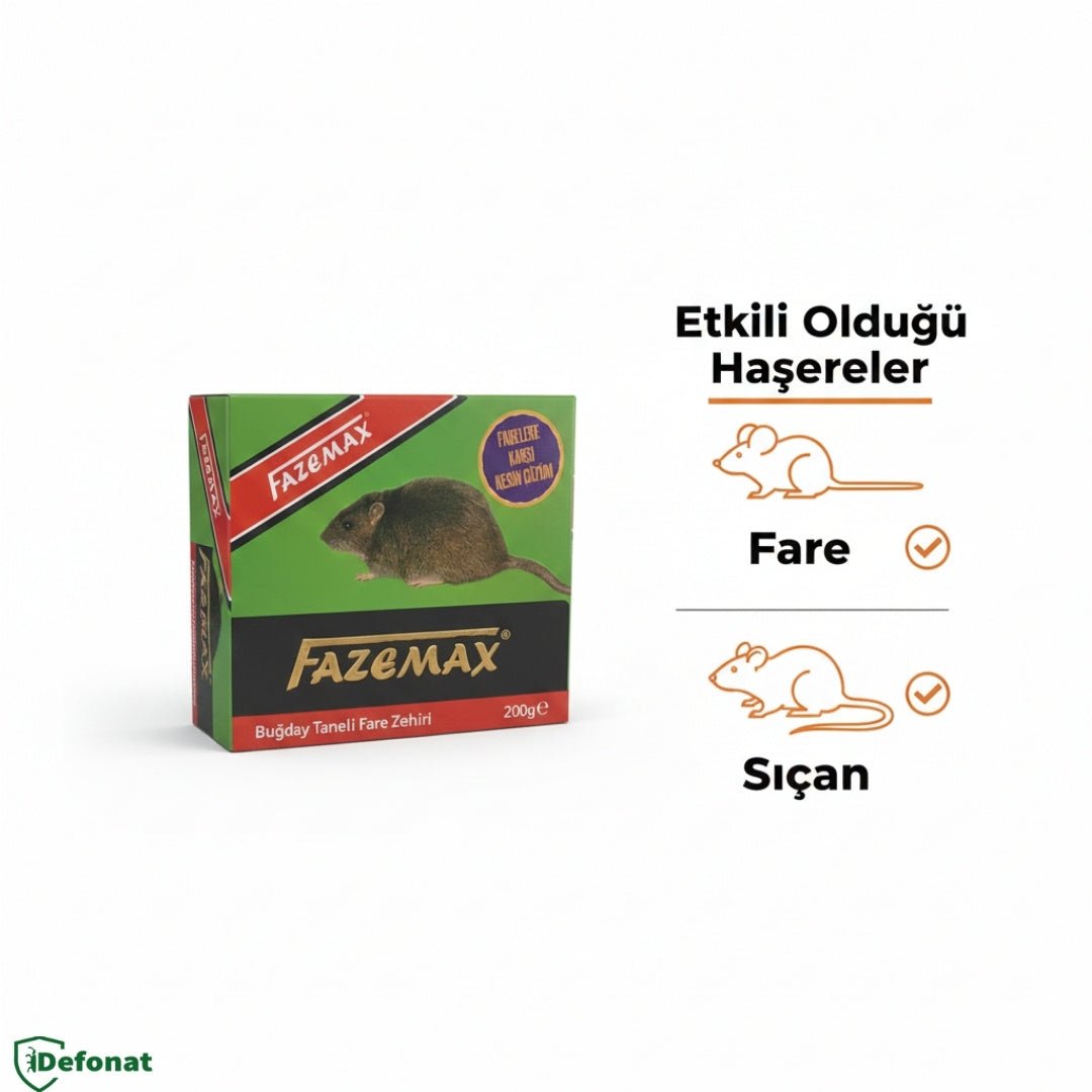 Fazemax Buğday Fare ve Kemirgen Yemi – 200 gr - Defonat