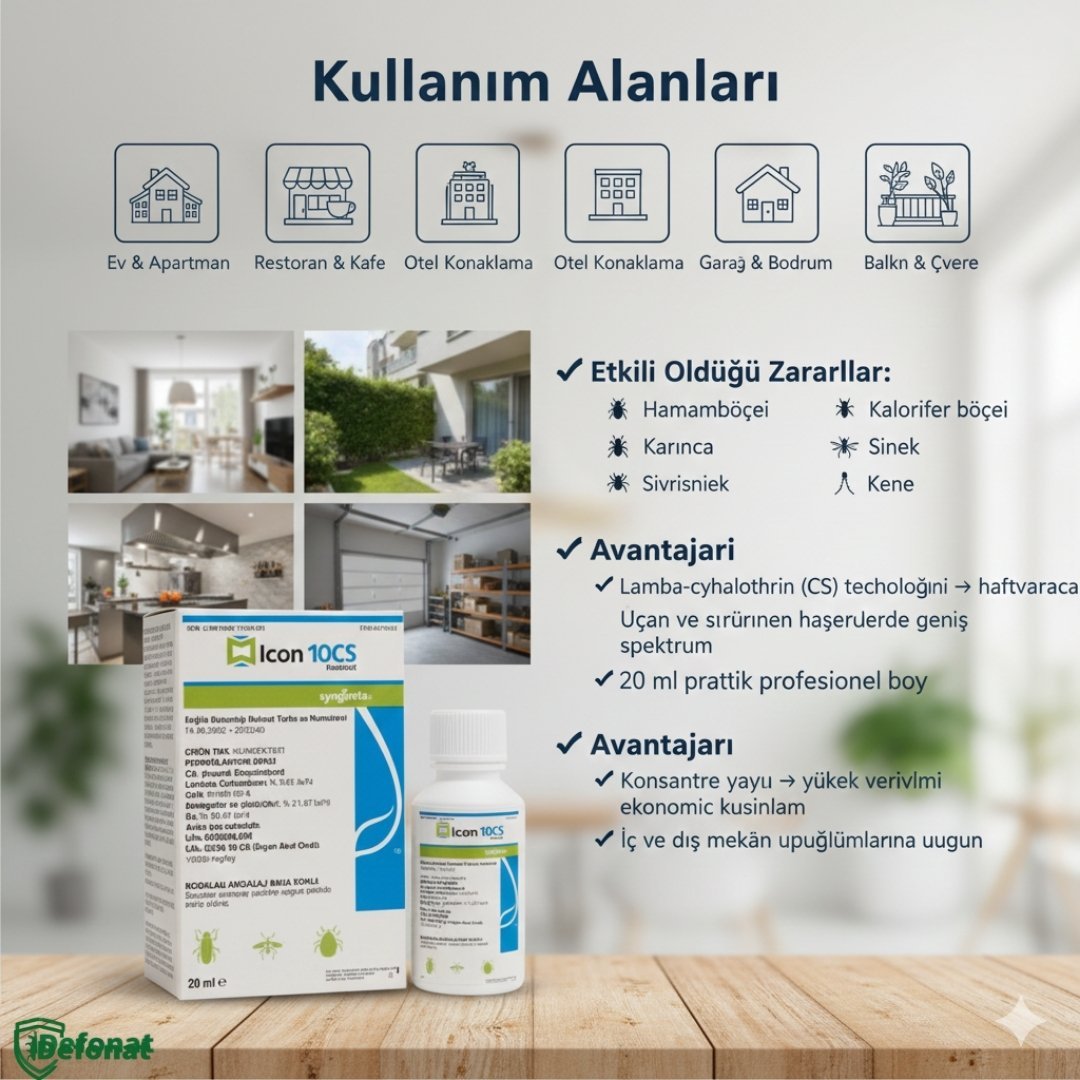 Icon 10 CS Haşere İlacı 20 ml (Uzun Süre Etkili Mikrokapsül) - Defonat