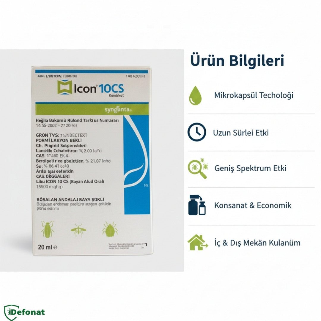 Icon 10 CS Haşere İlacı 20 ml (Uzun Süre Etkili Mikrokapsül) - Defonat