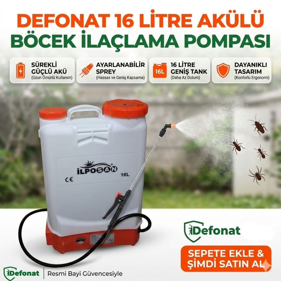 ilposan 16 Litre Akülü Sırt İlaçlama Pompası - Şarjlı Profesyonel Pülverizatör