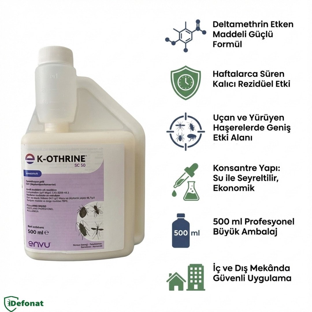K - Othrine SC 500 ml Haşere İlacı (Uzun Süre Kalıcı Profesyonel Etki) - Defonat