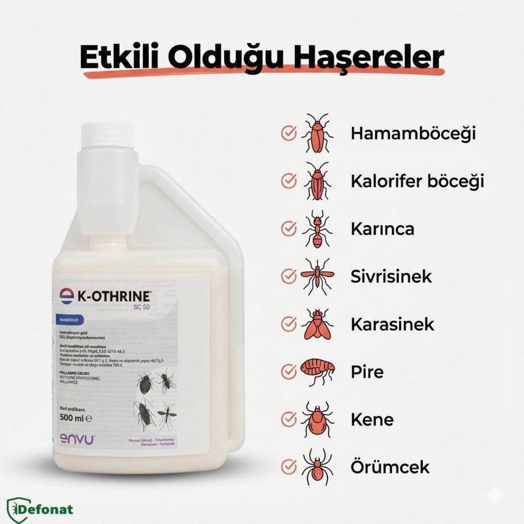 K - Othrine SC 500 ml Haşere İlacı (Uzun Süre Kalıcı Profesyonel Etki) - Defonat