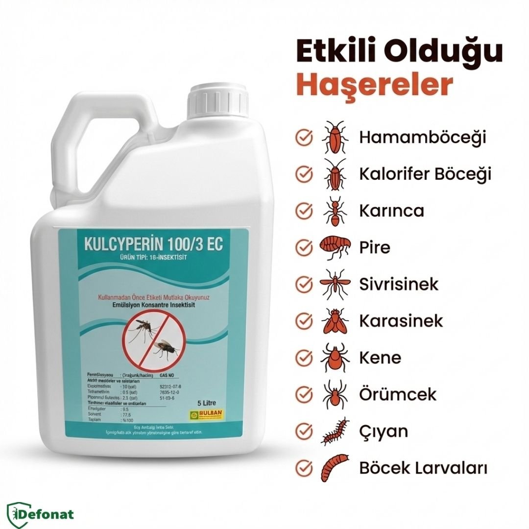 Kulcyperin 100/3 EC Endüstriyel Haşere İlacı – 5 Litre - Defonat
